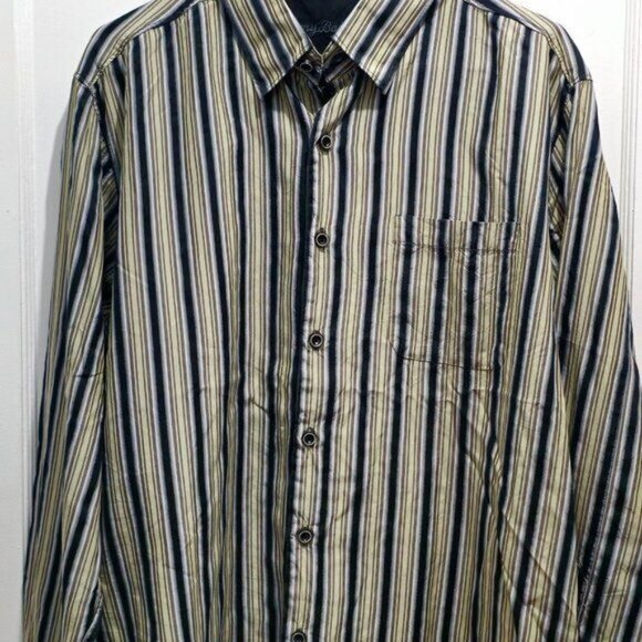 Tommy Bahama Striped Silk Button-Down Luxury Men's Shirt Large - Picture 2 of 12